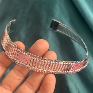 Silver plastic choker jewelry